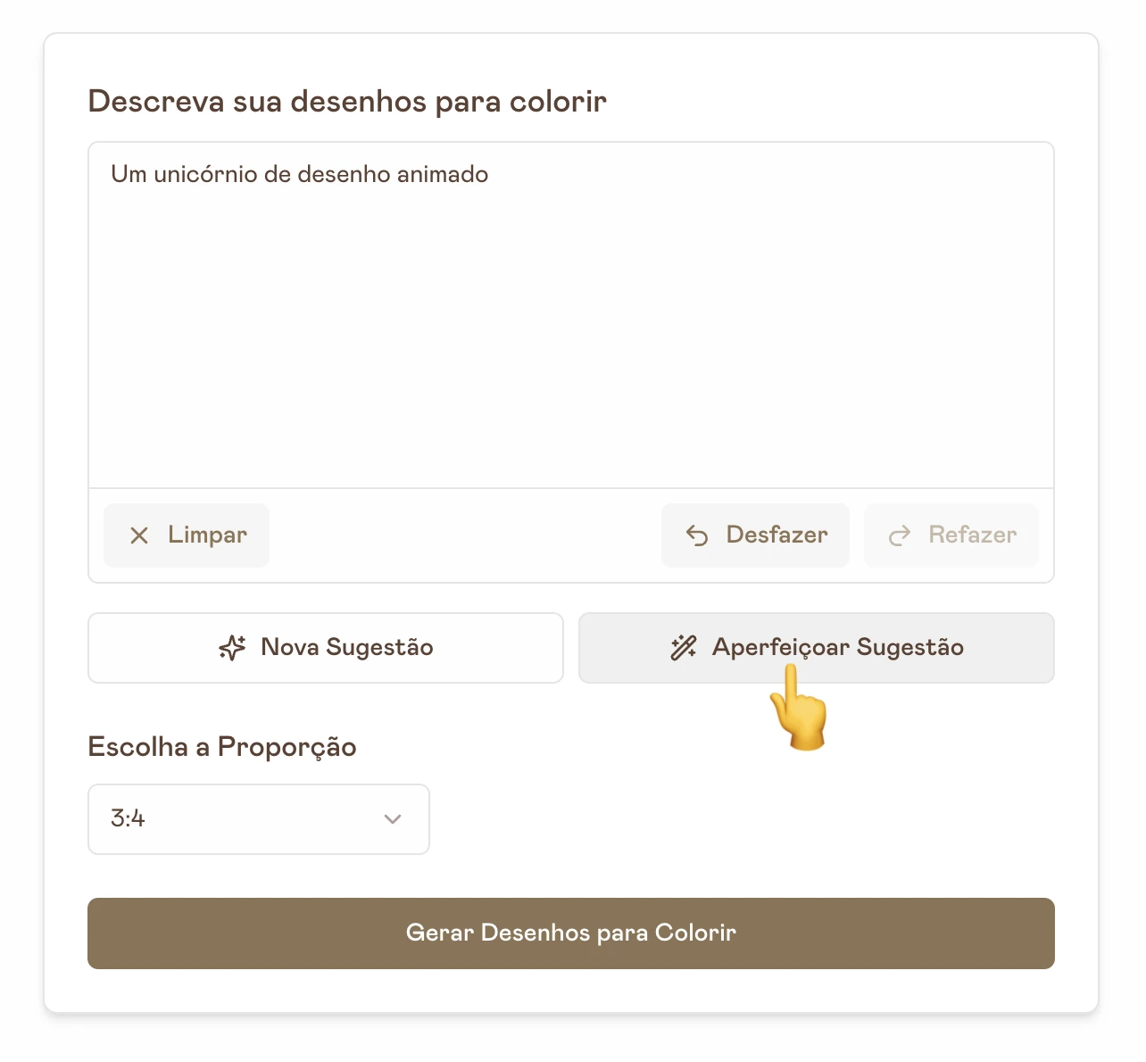 Refinamento de prompts IA