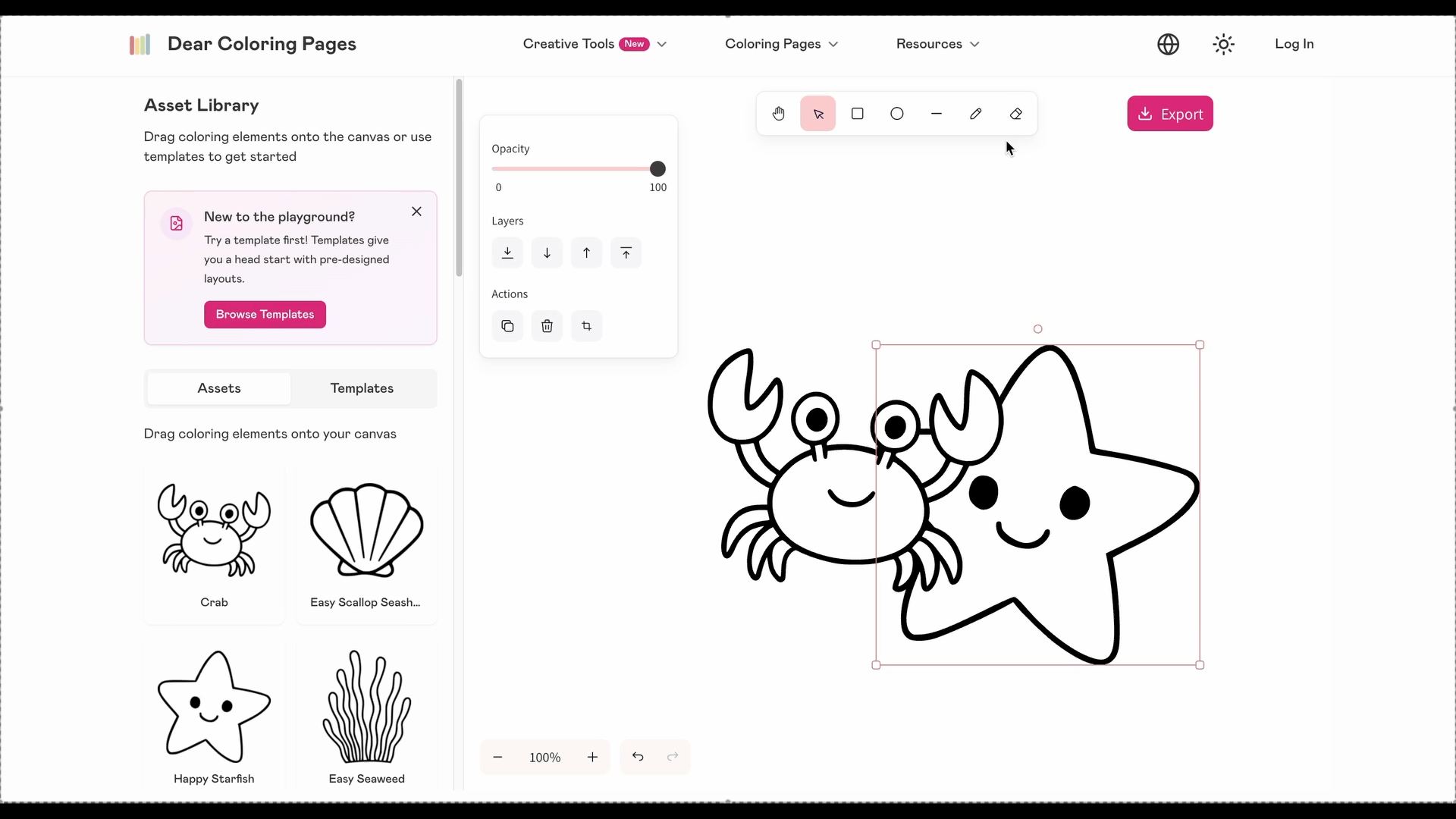一鍵移除不需要的海洋元素 - 顯示刪除微笑的海星