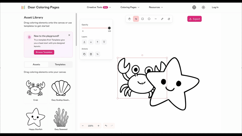為深度分層海洋元素 - 演示如何將螃蟹帶到前景